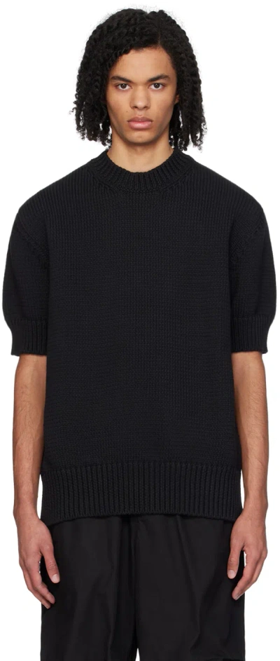 Jil Sander Black Crewneck Sweater In 001 Black