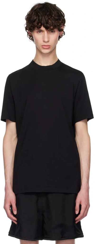 Jil Sander Black Crewneck T-shirt In Brown