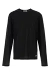 Jil Sander Men Blue Cotton Crewneck Sweatshirt With Logo Label On The Shoulder In Black