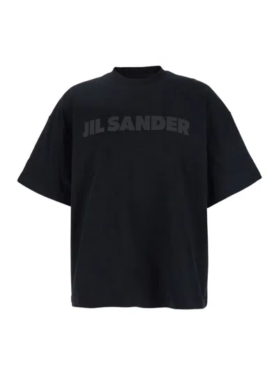 Jil Sander Cotton Jersey Logo T-shirt In Black