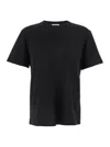 Jil Sander Black Crewneck T-shirt With Logo Patch On The Rear