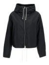 Jil Sander Black Crop Padded Jacket With Drawstring In Polyamide And Silk Woman In Black