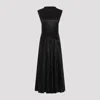 Jil Sander Black Cupro Long Dress In Black