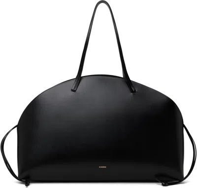 Jil Sander Black Curve Shoulder Large Bag In 001 Black