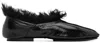 Jil Sander Black Deerskin Slippers In Black