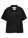 Jil Sander Short Sleeve Denim Shirt With Collared Neck In Black