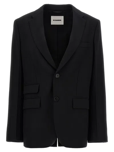 JIL SANDER BLACK DOUBLE BREASTED BLAZER