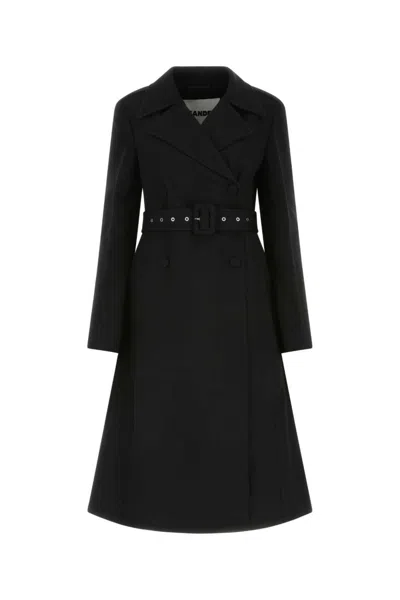 JIL SANDER BLACK DOUBLE BREASTED COAT