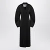 Jil Sander Black Double-breasted Coat In Virgin Wool