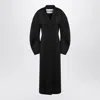 Jil Sander Black Double-breasted Coat In Virgin Wool