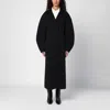 JIL SANDER BLACK DOUBLE-BREASTED COAT IN VIRGIN WOOL