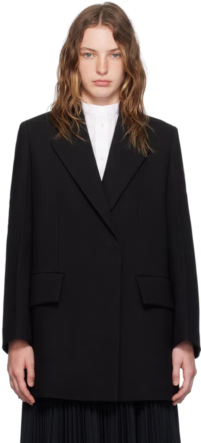 Jil Sander Black Double-breasted Jacket In 001 Black