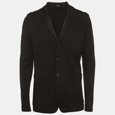 Pre-owned Jil Sander Black Double Jersey Single Breasted Blazer L