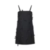 Jil Sander A-line Mini Dress Featuring Spaghetti Straps In Black