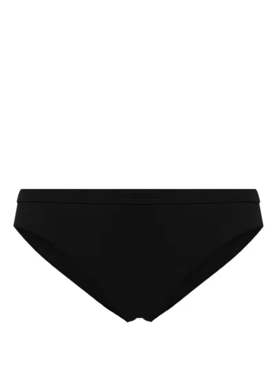 JIL SANDER BLACK ELASTICATED-WAISTBAND BIKINI BOTTOM