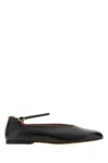 Jil Sander Elyss Leather Ballet Flats In Black