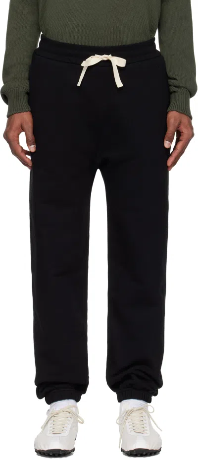 Jil Sander Black Embroidered Logo Sweatpants In 001 Black
