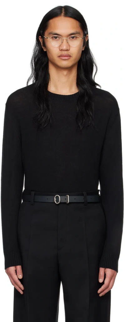Jil Sander Black Embroidered Sweater In 001 Black