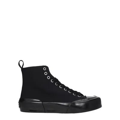 Jil Sander Black Fabric High Top Women's Sneakers