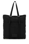 Jil Sander Black Fabric Shopping Bag In 001