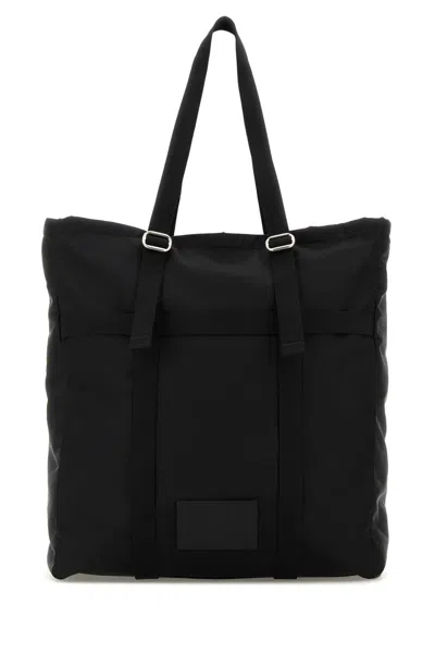 Jil Sander Black Fabric Shopping Bag In 001