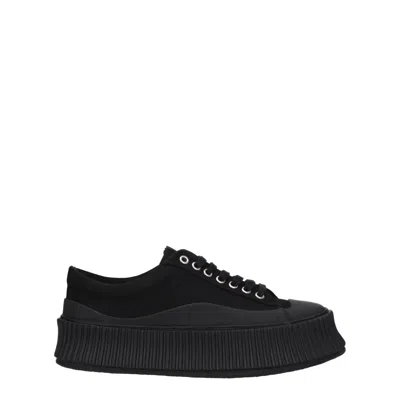 Jil Sander Black Fabric Sneakers