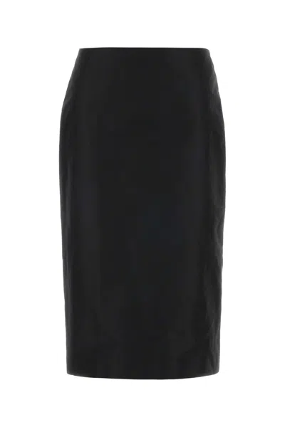 Jil Sander Faille Pencil Skirt High Waist Knee Length In Black