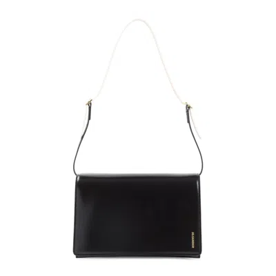 Jil Sander Small File Leather Shoulder Bag In Black