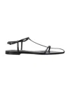 Jil Sander Black Sandals With Ankle Buckle Closure In Leather Woman In Black