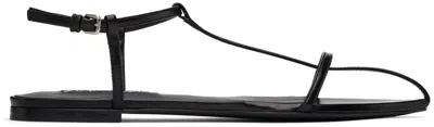 Jil Sander Black Flat Sandals In 001 Black
