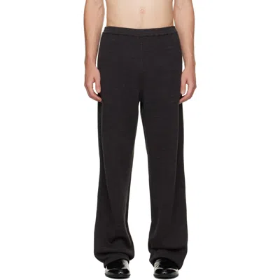 Jil Sander Black Fleece Trousers In 029 Lava Stone