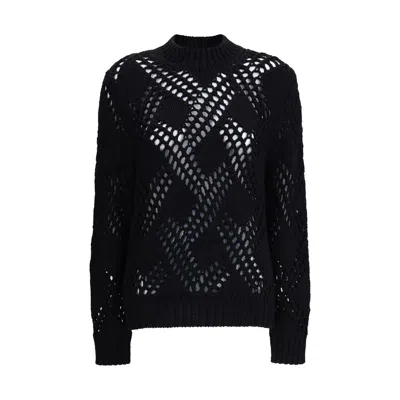 Jil Sander Black Fleece Wool Women's Sweatshirt