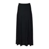 Jil Sander Black Flowing Viscose Crepe Midi Skirt In Black