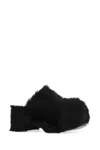 Jil Sander Platform Mules With Plush Fur And Rounded Toe