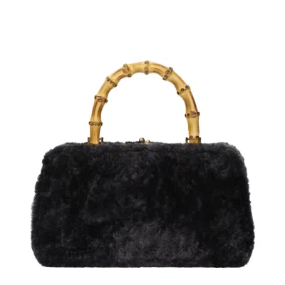 Jil Sander Black Fur Handbag