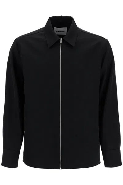 JIL SANDER JIL SANDER BLACK GABARDINE SHIRT