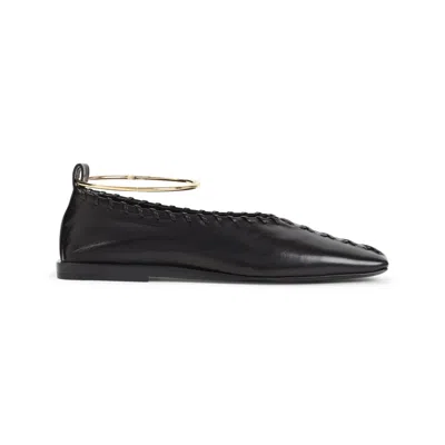 Jil Sander Black Goat Leather Ballerina