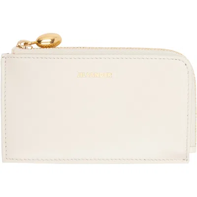 Jil Sander Black Goji Envelope Card Holder In White