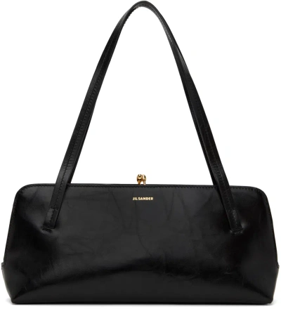 Jil Sander Small Goji Leather Shoulder Bag In Black