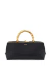 Jil Sander Goji Mini Leather Handbag In Black