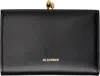 Jil Sander Elegant Mini Black Calfskin Leather Wallet In 001 Black