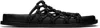 Jil Sander Mesh Leather Sandals In 001 Black