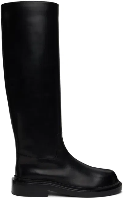 Jil Sander Round Toe Knee-high Boots In Black