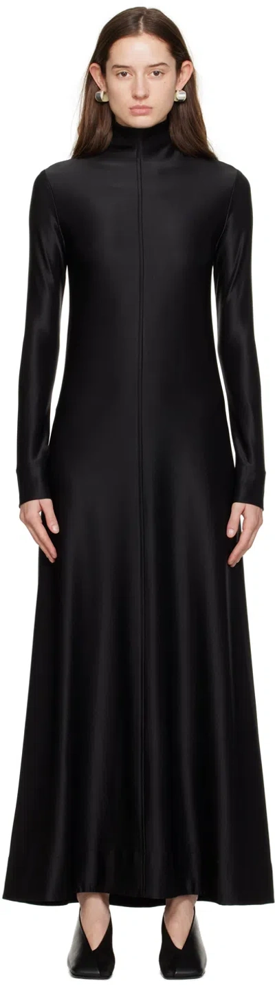 Jil Sander Black High-neck Maxi Dress In 001 Black