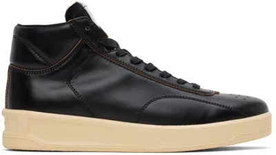 Jil Sander Black High-top Sneakers In 002 - Black/ecru