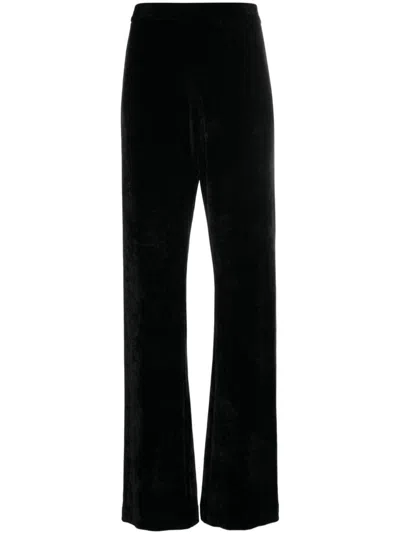 Jil Sander Black High-waisted Velvet Trousers For Women