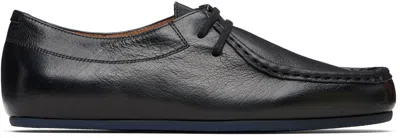 Jil Sander Black Leather Hood Loafers