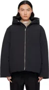 Jil Sander Hooded Long Sleeve Jacket Drawstring Detail In 001 Black