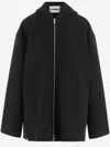 Jil Sander Black Hooded Wool Jacket