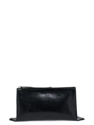 Jil Sander Black Impero Media Clutch